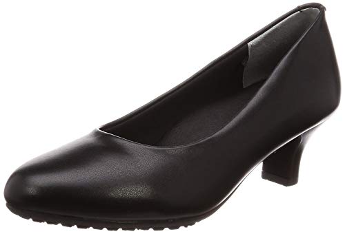 [レディワーカー] 幅広3E相当 5cmヒール ラウンドトゥ プレーンパンプスLO-17060 レディース ブラック 23.5 cm 3E